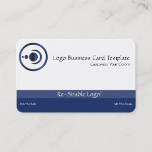 Cartão De Visita Logotipo da Lua Crescente Azul e Planetas