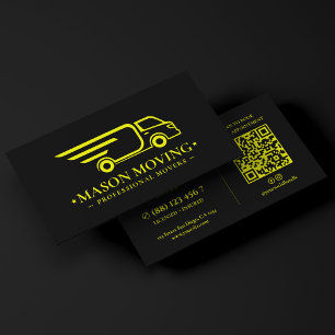 Cartão De Visita Logotipo da Minimal Logistics Movers em amarelo li