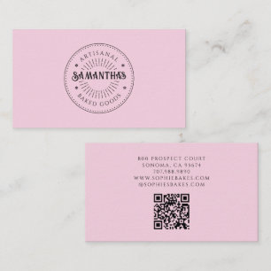Cartão de Visita Logotipo da Padaria Baker Rosa