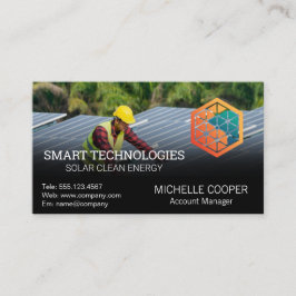 Cartão De Visita Logotipo da tecnologia de energia solar | Técnico