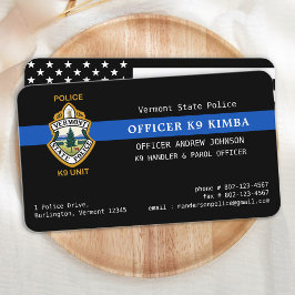 Cartão De Visita Logotipo da Unidade K9 Thin Blue Line Policial