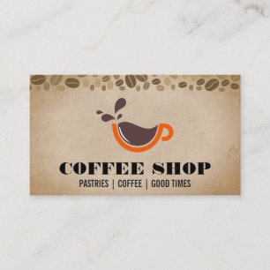 Cartão De Visita Logotipo da Xadrez de Café