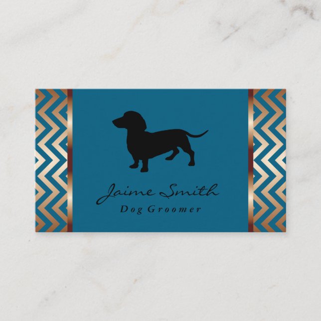 Cartão De Visita Logotipo Dachshund | Cachorro (Frente)