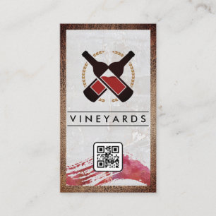 Cartão De Visita Logotipo das garrafas de vinho Marble Código Q