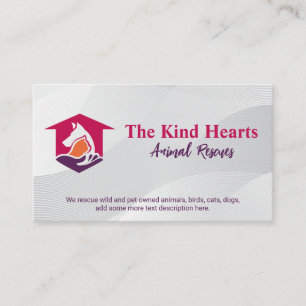 Cartão De Visita Logotipo de abrigo para animais de cães de gatos