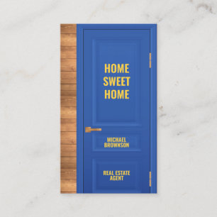 Cartão De Visita Logotipo de Agente Imobiliário na Porta