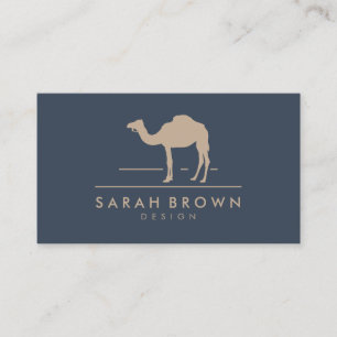 Cartão De Visita Logotipo de Animal do Deserto Camelo Azul-Marinho