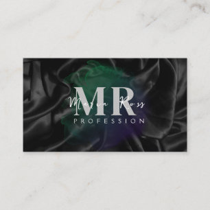 Cartão De Visita Logotipo de Aquarela Roxo Rosa Dourado Verde Fumaç