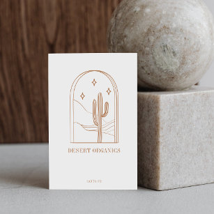 Cartão De Visita Logotipo de Arte da Linha de Cactus Minimalista do