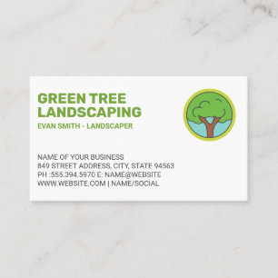 Cartão De Visita Logotipo de árvore simples Paisagem