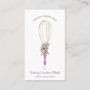 Cartão De Visita logotipo de assadeira boho Baker Whisk