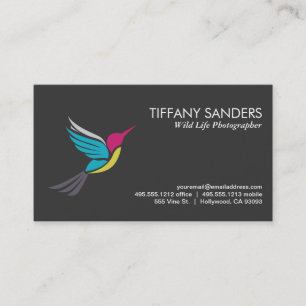 Cartão De Visita Logotipo de ave Estilizada de Humming
