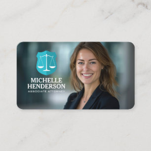 Cartão De Visita Logotipo de Balança da Justiça Mulher de Negócio