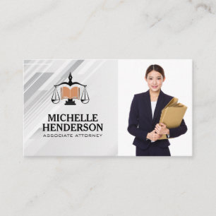 Cartão De Visita Logotipo de Balança da Justiça Mulher de Negócio