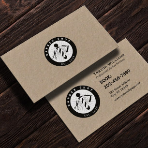 Cartão De Visita logotipo de barbeiro sinal de barbearia profission