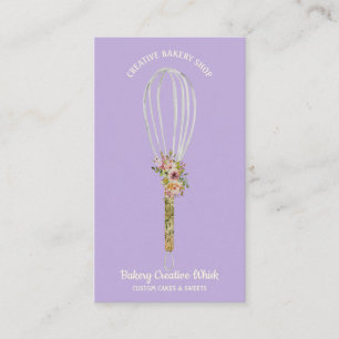 Cartão De Visita logotipo de batedeira de cozinha roxo pastelaria