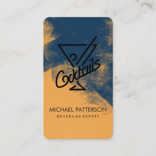 Cartão De Visita Logotipo de bebida de coquetel Martini