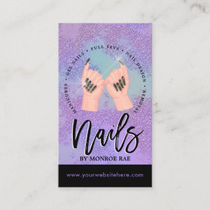 Cartão De Visita Logotipo de Beleza do Gelado Puro do Nail Tech / U