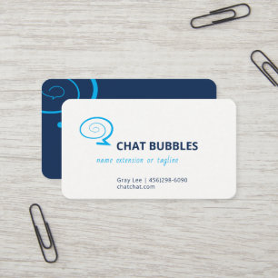 Cartão De Visita Logotipo de Bolha de Chat Moderno Cor Editável