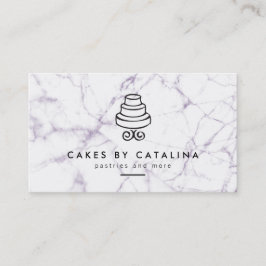 Cartão De Visita Logotipo de bolinho em camadas Vintage na padaria