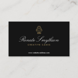 Cartão De Visita Logotipo de Bolo de Camadas Vintage com Tipo Elega