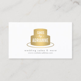 Cartão De Visita Logotipo de Bolo Dourado I para padaria, café, che