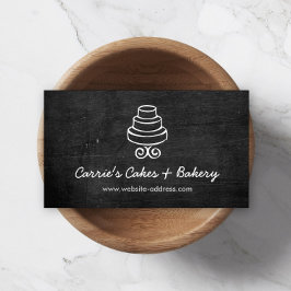 Cartão De Visita Logotipo de bolo em camadas de safra na padaria de