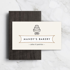 Cartão De Visita Logotipo de bolo em camadas Vintage na Costa do Ma