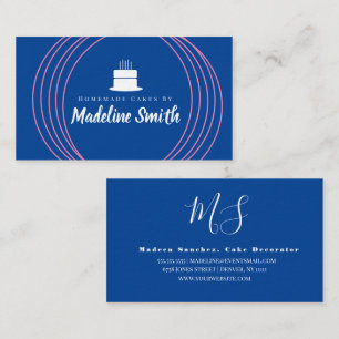 Cartão De Visita Logotipo de Bolo Moderno Marcas de Padaria Caseira
