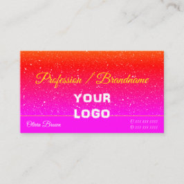 Cartão De Visita Logotipo de borrão vermelho-claro cintilante brilh
