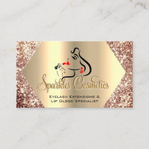 Cartão De Visita Logotipo de Brilho de Lip das Extensões Eyelash d