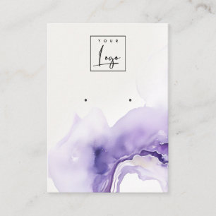 Cartão De Visita Logotipo de Brinco de Ágata em Aquarela Abstrata L