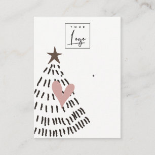 Cartão De Visita Logotipo de Brinco de Coração de Árvore de Natal E