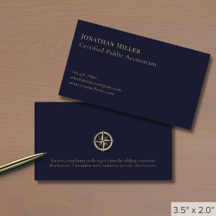 Cartão De Visita Logotipo de Bússola Profissional Simples