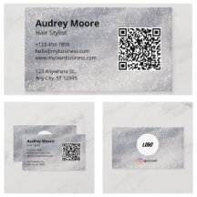 Logotipo de Cabelereiro Código QR Minimalista Bele