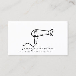 Cartão De Visita logotipo de cabelereiro secador de cabelo preto sa