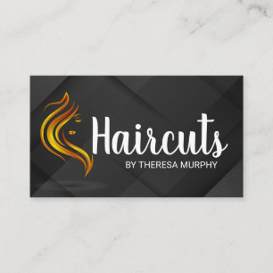 Cartão De Visita Logotipo de Cabelo   Salão de Mulheres   Fundo Pre