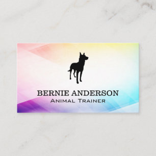 Cartão De Visita Logotipo de Cachorro Fundo Abstrato Colorido