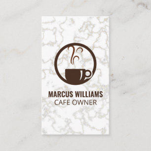 Cartão De Visita Logotipo de Café   Mármore