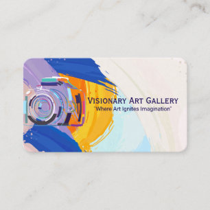 Cartão De Visita Logotipo de Câmera Artes Criativas Pinceladas