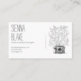 Cartão De Visita Logotipo de Câmera Botânica Código QR de Fotógrafo