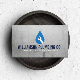 Cartão De Visita Logotipo de canalização profissional - Faux Metal