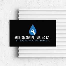 Cartão De Visita Logotipo de canalização profissional preto