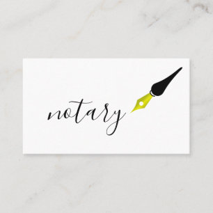 Cartão De Visita Logotipo de Caneta de agente notário Escritor de 