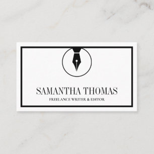 Cartão De Visita Logotipo de Caneta de agente notário Escritor de 