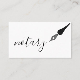 Cartão De Visita Logotipo de Caneta de agente notário Escritor de 