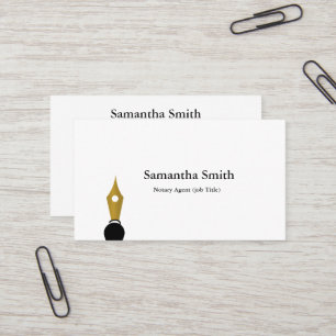 Cartão De Visita Logotipo de Caneta de agente notário Escritor de c