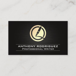 Cartão De Visita Logotipo de Caneta Gold Foil