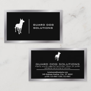 Cartão De Visita Logotipo de cão Borda metálica