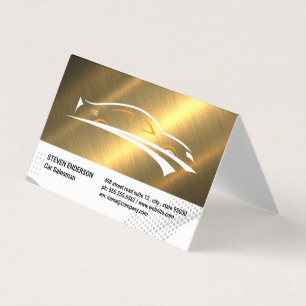 Cartão De Visita Logotipo de carro desportivo Metálico Dourado